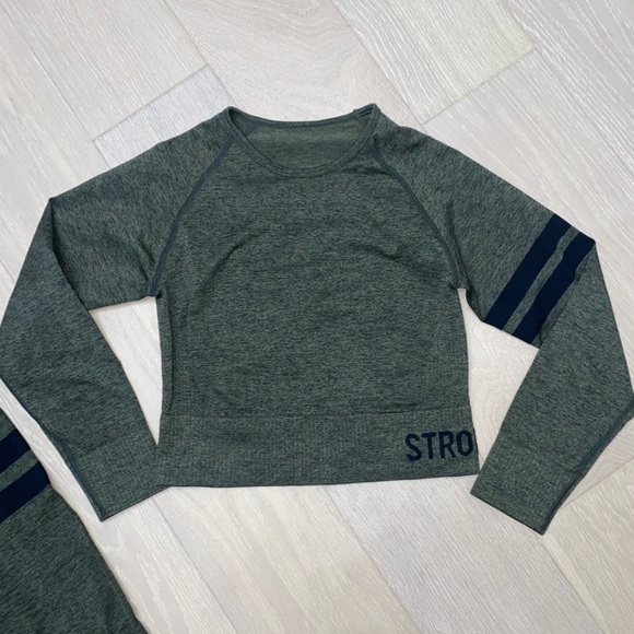 Green Gym Stronger Workout Set Nomad Seamless Leggings and Top size XS/S - Picture 2 of 9